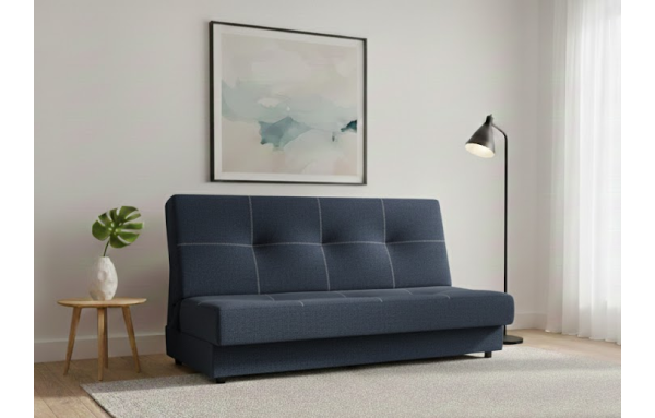 Wersalka Aga granatowa na sprężynach z funkcją spania i pojemnikiem